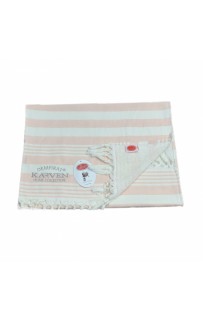 Полотенце Карвен 100*150 1шт. с бахрамой пештемаль махра Н 3277 v1 пудра