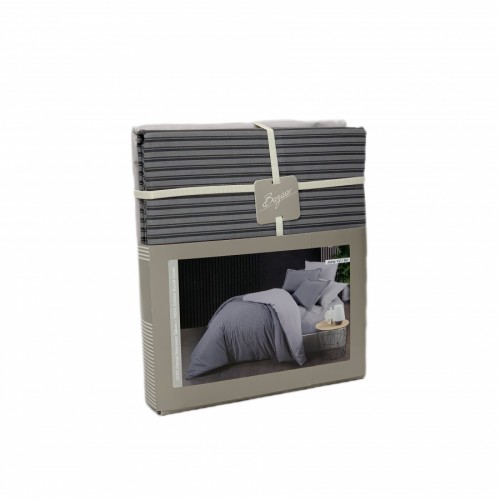 Постельное белье "Sarev Bazaar" ранфорс в пвх 1.5 спальное JAZZY v2 Gri (Акция)