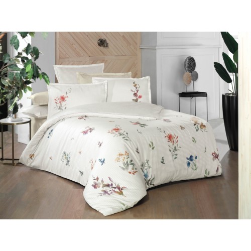 Постельное белье "Sarev"(300 tc) сатин евро LIDA v1/BEJ