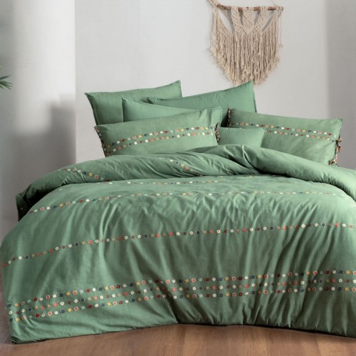 Постельное белье "Sarev"fancy poplin евро N194 TANYA V3/YESIL