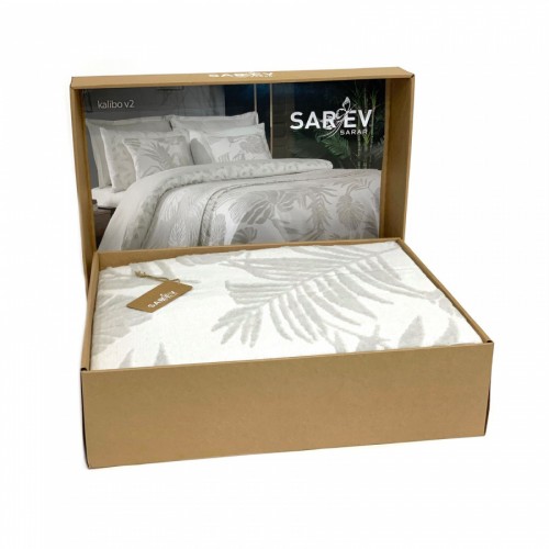 Комплект Sarev (плед +наволочки) евро хлопок 3 предмета Р 924 KALIBO (v2)gri