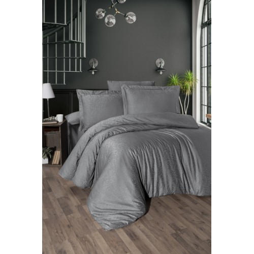 Постельное белье "Карвен" жаккард евро (Vivien Smoke)