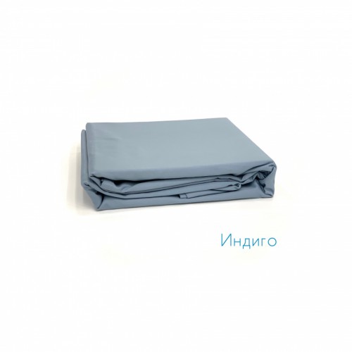 Простынь Карвен на резинке+наволочки 100*200 +33см/ 50*70(1) сатин P 898 индиго