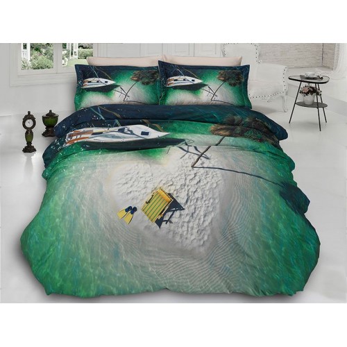 Постельное белье "Карвен" (сатин 3D) евро ( Island )
