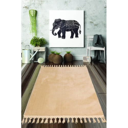 Ковер Карвен POST DOKUMA SACAKLI/мех с бахрамой 80*150 KV 029 cappucino/капучино