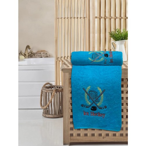 Набор полотенец KARVEN "Хоккей" махра 50*90/70*140 HS1502 (V-4) бирюзовый