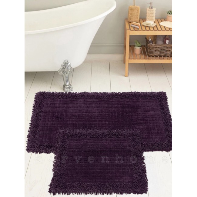 Набор ковриков для ванной Карвен K.M.EKOSE/с бахрамой 50*60-60*100 KV 426 mor/фиолетовый