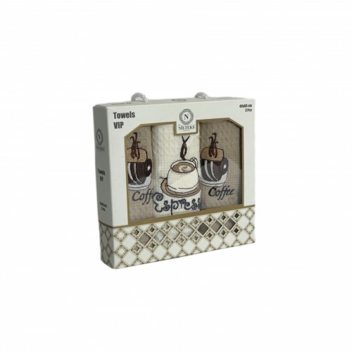 Набор полотенец кухонный Nilteks"АССОРТИ" вафля 40*60 3 шт.НМ 761 v10