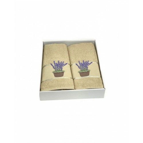 Набор полотенец Карвен "LAVANTA 1" махра 50*90/70*140 HS1602 v2 бежевый(акция)