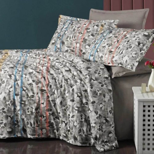 Постельное белье "Sarev Bazaar" ранфорс в пвх 1.5 спальное FLODYA v1 Bej (Акция)