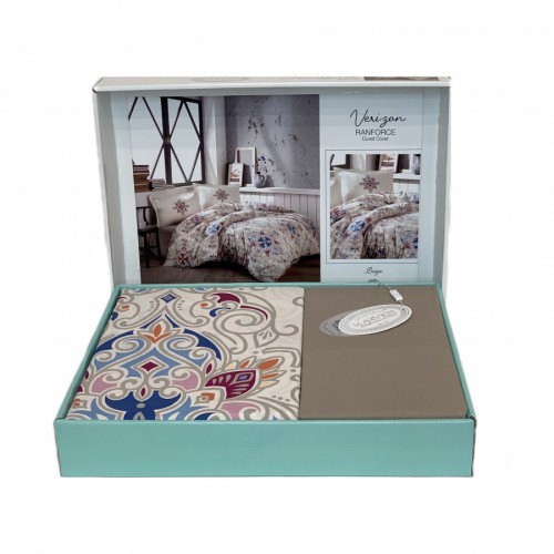 Постельное белье "Карвен" ранфорс семейный Verizon Beige v-1