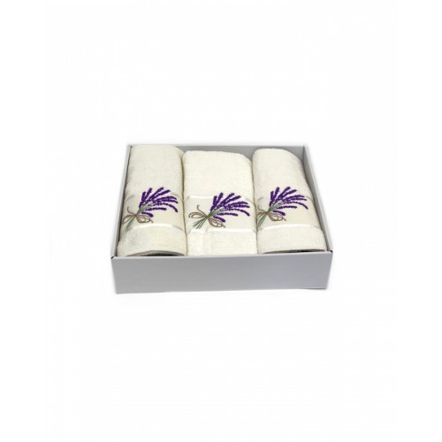 Набор полотенец Карвен "LAVANTA " махра 50*90(2)/70*140 HS 1607 v1 кремовый