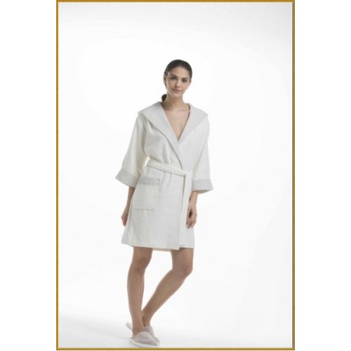 Халат "Бамбу" с капюшоном жен. роз. в кор. В 7029 (L/XL) (Акция)