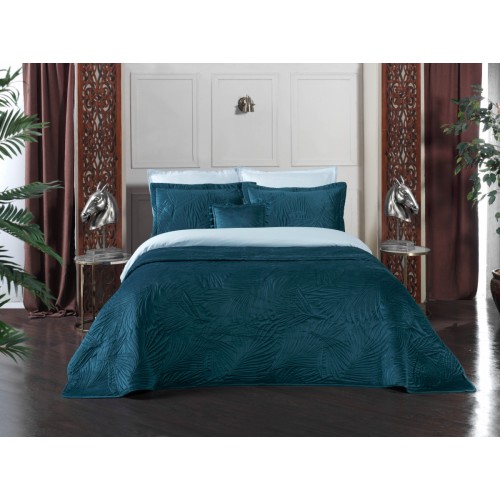 Комплект LUхURY SAREV (покрывало +2 наволочки+подушка)евро 4 пр. CLARA v3/Petrol rengi