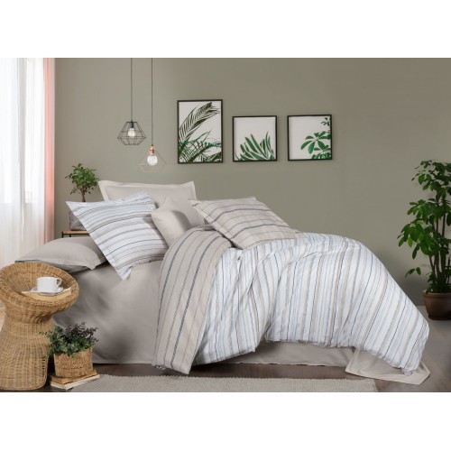 Постельное белье "Sarev Bazaar"ранфорс евро "MIAKE" v1 Bej (Акция)