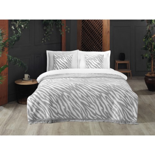 Комплект Sarev (плед +наволочки) евро хлопок 3 предмета Р 924 LAGOS (v1)gri