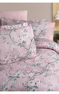 Постельное белье Карвен Stripe Satin с цветным принтом евро N250 -SB003(6пр.) (Акция)