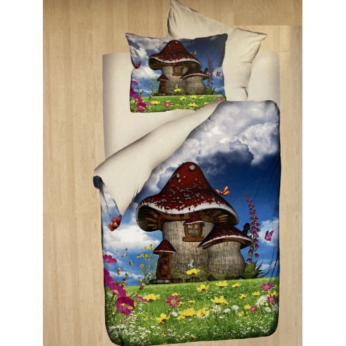 Комплект (детское постельное белье) 3D ранфорс Funny D019 (1203) белый