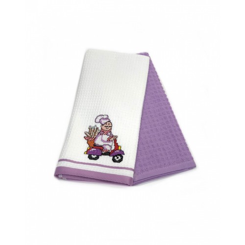 Набор полотенец кухонный Карвен " Vizion" вафля 40*60 2 шт. НМ 713 V-1 фиолетовый