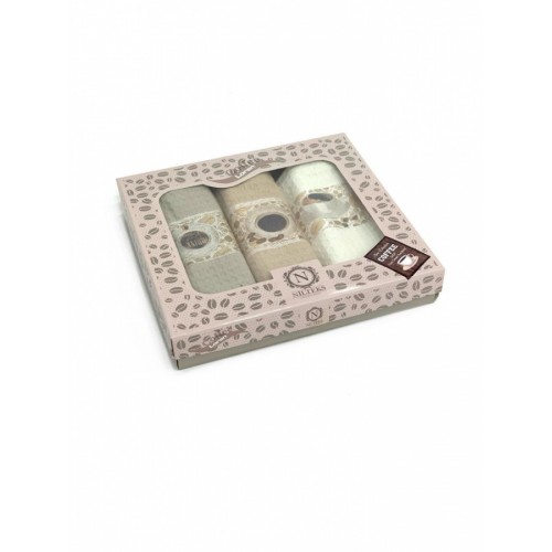 Набор полотенец кухонных "КОФЕ" вафля 40*60-3шт. НМ 579 (V-5) серый