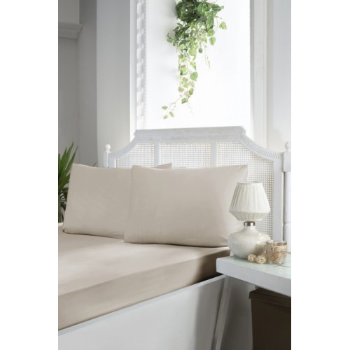 Простынь Карвен на резинке+наволочки 180*200+30см /50*70(2) ранфорс Р 904 v5 soil/бежевый (Акция)