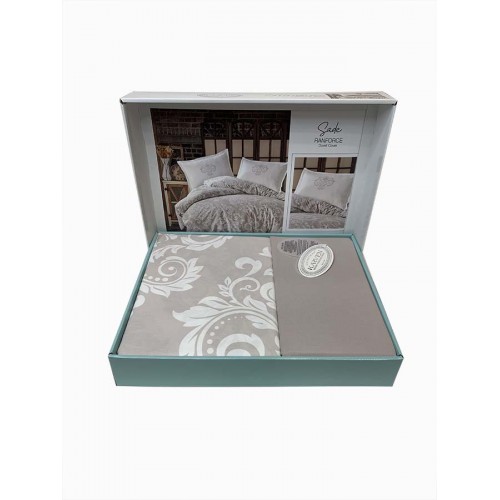 Постельное белье "Карвен" ранфорс евро (4 пр) Sade Beige v-2 (Акция)