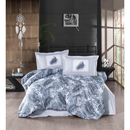 Постельное белье "Карвен" ранфорс евро Puma Blue v-1