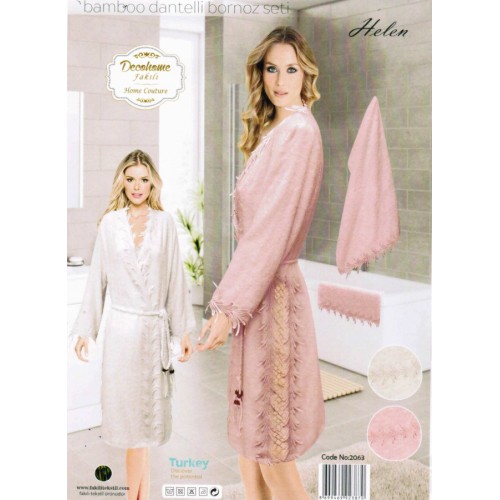 Халат Карвен"HELEN" c полотенцем 50*90 бамбук В 1046