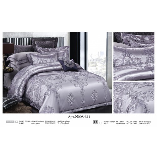 Постельное белье "Карвен" (жаккард с оборкой) евро (611)(6пр.) (Акция)