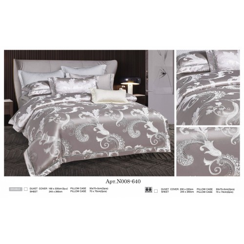 Постельное белье "Карвен" (жаккард с оборкой) евро (640)(6пр.) (Акция)