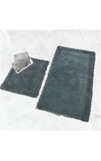 Набор ковриков для ванной Карвен K.M.DUZ/с бахрамой 60*100-60*50 KV 425 koyu gri/т.серый