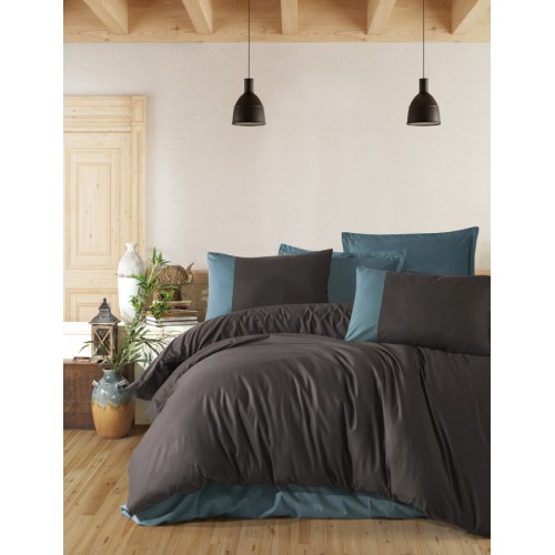 Постельное белье Карвен DELUхE ранфорс PURE v-5 Anthracite евро (6пр) (Акция)