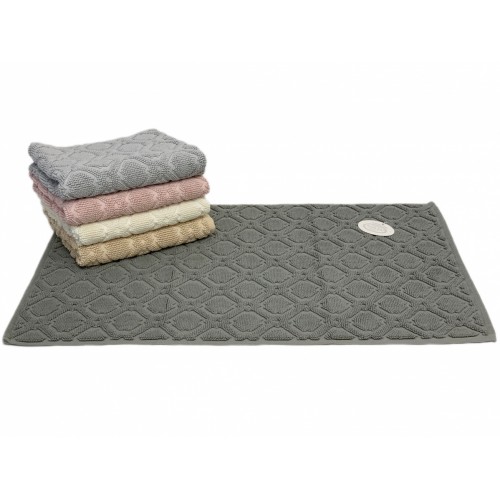 Коврик для ног Карвен "TILE" 50*80 махра KV 434 gri