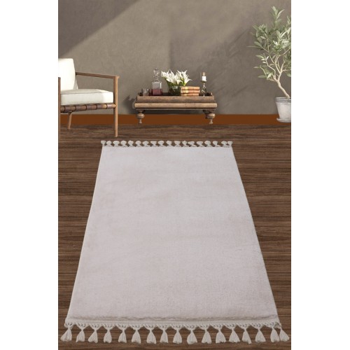 Ковер Карвен POST DOKUMA SACAKLI/мех с бахрамой 80*150 KV 029 vizon/св.бежевый