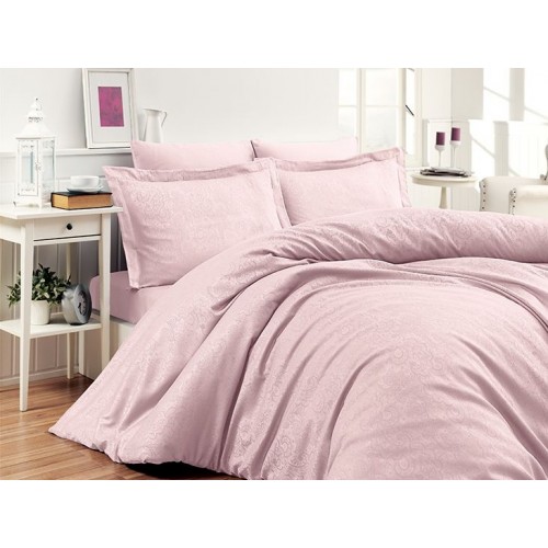 Постельное белье "Карвен" жаккард евро (Sare Pembe)