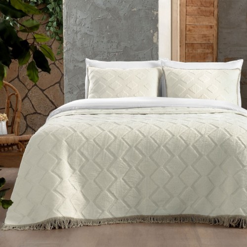 Комплект Sarev (плед + наволочка) 1,5 спальн. Р 923 OMNIA EKRU/V1