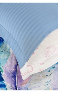 Постельное белье Карвен Stripe Satin с цветным принтом 1.5 спальное N249 -SB001(4пр.) (Акция)