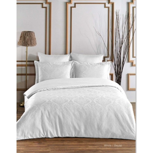 Постельное белье Karven жаккард евро Damask White