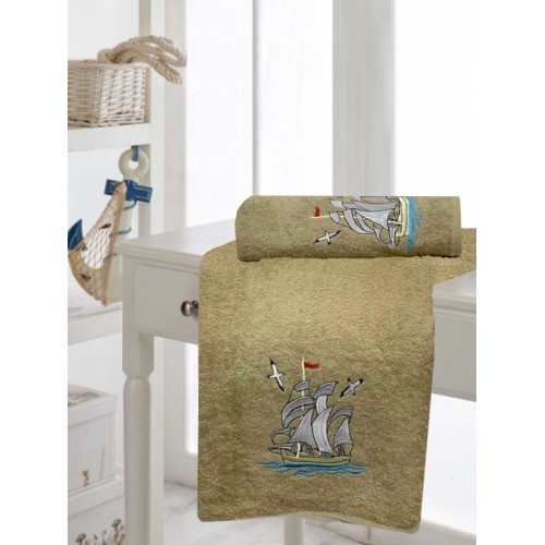 Набор полотенец KARVEN "Фрегат" махра 50*90/70*140 HS1502 (V-3) бежевый