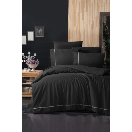Постельное белье "Карвен" DELUхE ранфорс евро (Alisa black) (Акция)
