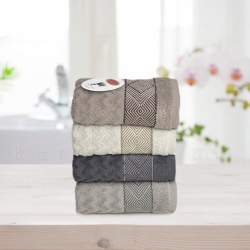 Набор полотенец Карвен "PLATOS" Cotton (penye) 50*90 4шт. махра HS 1004