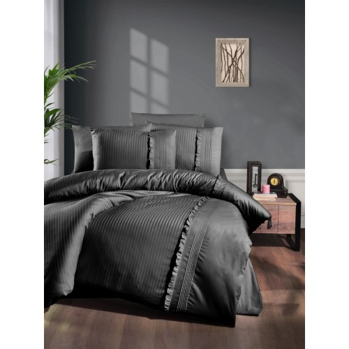 Постельное белье "Карвен" DELUхE ранфорс евро (Sweetness anhtracite) (Акция)