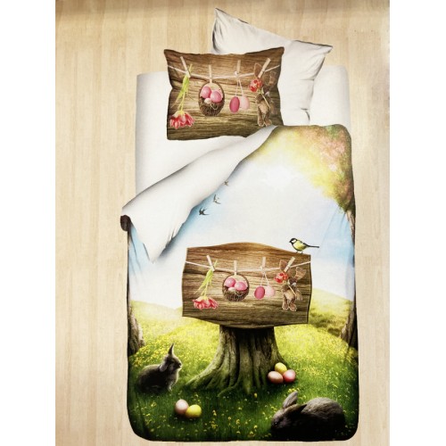 Комплект (детское постельное белье) 3D ранфорс Sunbird D019 (1209) белый