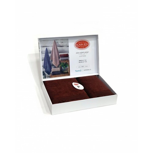 Набор полотенец Карвен " STORE" махра 50*90/70*140 HS 1681v6 bordo/бордовый (Акция)
