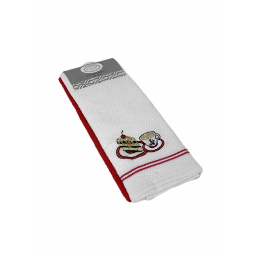 Набор полотенец кухонный Karven "ASKILI MUTFAK" вафля/махра 40*60 2 шт.НМ 770 kirmizi-beyaz v1 (Акция)