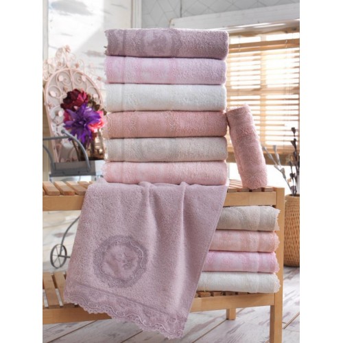 Набор полотенец Карвен "REINA" бамбук 30*50/50*90/70*140 HS1705 v3 lila/лиловый