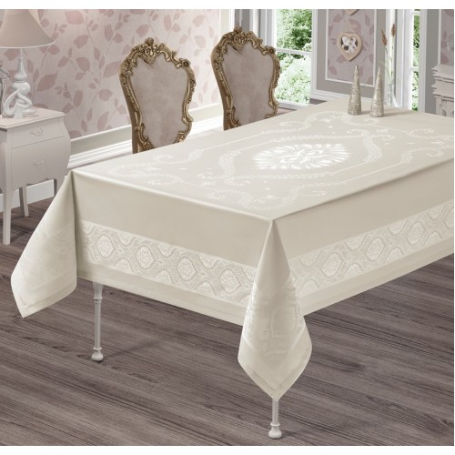 Скатерть Карвен " JUMBO Damask" 160*220 (пвх) водоневодонепроницаемая