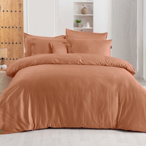 Постельное белье "Sarev" (300 tc) сатин 1,5 спальное N379 MONOCHROME v13/Terracotta