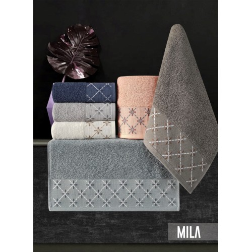 Полотенце Карвен Vip Cotton"MILA" 50*90 6шт.махра,penye Н 3240 (Акция)
