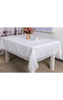 Скатерть "Карвен" жаккард с гипюром 120*160 М 626 (Акция)